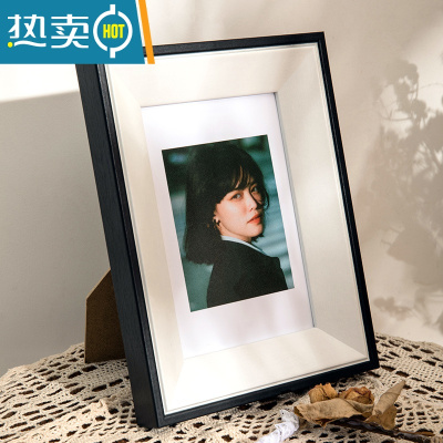 敬平木质相框摆台6寸7寸8寸定制洗照片做成画框放大挂墙儿童摆件相册 双色黑白 16寸挂墙[30.3*40.5]