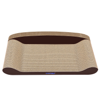 得酷(DEKU) 沙发型猫抓板 咖啡色加大号(70cm) 猫爪板防护抓沙发耐磨练爪器宠物玩具 猫咪用品