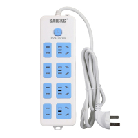 SAICKG SCC8-10030D 四位5孔 四位2孔 1.8M 2500W 插排(单位:个)蓝白