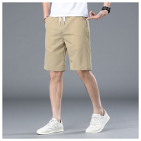 夏季男士冰丝抽绳短裤直筒宽松五分裤中青年运动休闲薄款中裤男