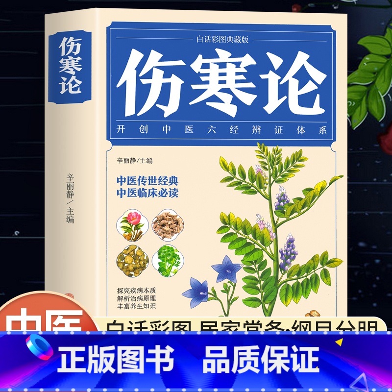 伤寒论 [正版]伤寒论张仲景原著含原文注释译文中草药彩图大全书中医临床理论知识百科全书杂病论医药医学类书籍入门零基础中医