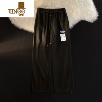 YANXU百搭华夫格裤子男冬季潮流百搭宽松直筒裤港风高街潮牌阔腿休闲裤