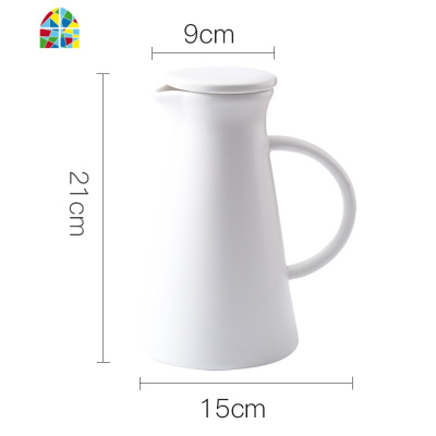 北欧水具冷凉白开水壶陶瓷套装家用简约水杯大号可高温水壶大容量 FENGHOU 黑色金1壶1杯凉水壶