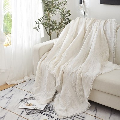 家柏饰(CORATED)北欧沙发布全盖色沙发巾毯子单人沙发套沙发垫盖布罩 网格 230*275cm