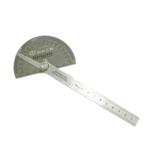 欧克 Ouke不锈钢角度尺量角器角度规180度调整式半圆分度规角尺150mm OK-1132 150mmOK-1132
