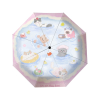 BR 猫咪雨伞女晴雨两用可爱便携遮阳伞防晒黑胶高颜值自动折叠太阳伞 把