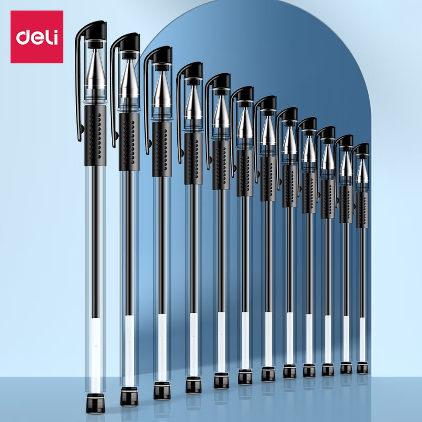 得力学生用中性笔盒装12支装水笔签字笔碳素笔0.5mm办公笔 [黑色/12支装]6600es中性笔 0.5mm