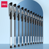 得力学生用中性笔盒装12支装水笔签字笔碳素笔0.5mm办公笔 [黑色/12支装]6600es中性笔 0.5mm