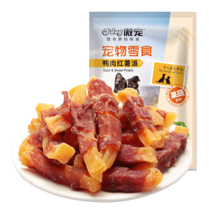 傲宠宠物食品狗狗零食鸡肉鸭肉缠红薯100gx2泰迪比熊小型犬幼犬训练零食 鸭肉味