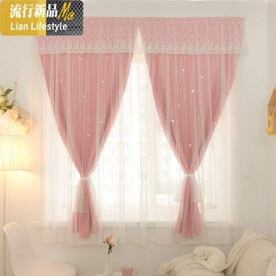 网红魔术贴小窗帘自粘纱帘免打孔安装卧室少女简约遮光出租房客厅 三维工匠
