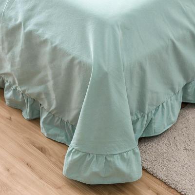 家柏饰(CORATED)风全棉水洗棉四件套少女心公主风床单被套夏季床上用品三件套