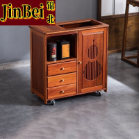 锦北实木移动茶水柜茶桌边柜泡茶台家用烧水壶一体边柜单门三抽无盖板