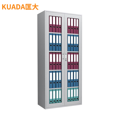 匡大文件柜铁皮档案柜办公柜两门通玻五层钢柜