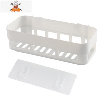 免打孔浴室收纳篮厨房吸壁式 卫生间收纳蓝化妆品收纳盒 敬平 北欧白[2个] 1层厨房收纳盒