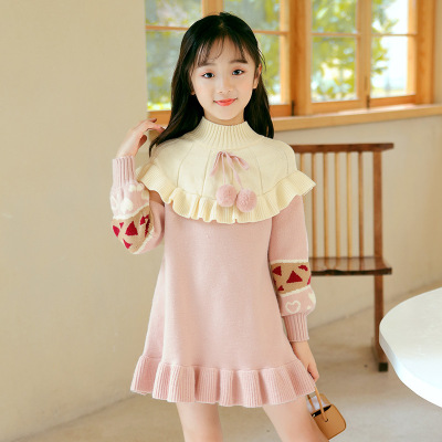 00女童连衣裙2020秋冬装新款洋气黑色中大童儿童裙子冬女孩夹棉