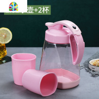 北欧凉水壶大容量超大凉水杯套装家用欧式凉茶壶冰箱冷水壶创意 FENGHOU 一壶2杯1.5L[蓝色]