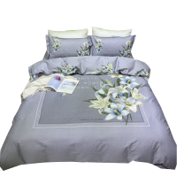 美帮汇小香风四件套床单 全棉复古被套两米床上用品双人被罩200×230 女
