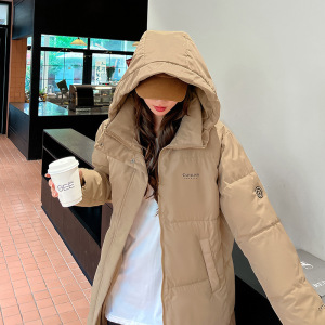 连帽羽绒棉衣女2023秋冬新款韩版大码宽松中长款百搭棉服棉袄外套