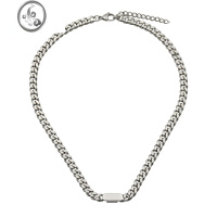 JiMi[ANSS]嘻哈潮流粗链条椭圆吊坠项链女 短款百搭时髦精潮A锁骨链