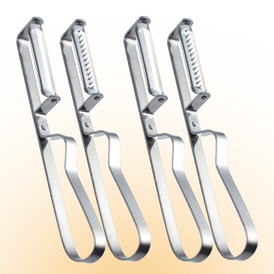 不锈钢丝刨削皮器家用削南瓜皮专用刀刨子土豆刨去剥刮皮刀瓜刨 敬平 4支装2削皮2刨丝