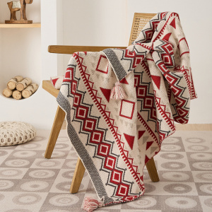 午睡办公室披肩毛毯沙发毯北欧风新中式针织毯盖毯单人斗篷小毯子