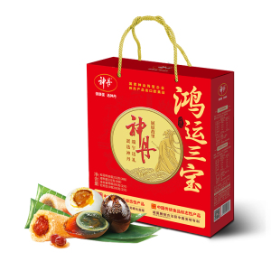 [神丹]端午鸿运三宝蛋粽礼盒864g 4枚皮蛋*58g+4咸蛋*58g+200g蜜枣粽+200g豆沙粽