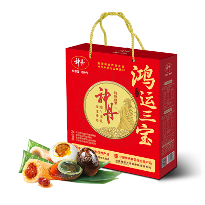[神丹]端午鸿运三宝蛋粽礼盒864g 4枚皮蛋*58g+4咸蛋*58g+200g蜜枣粽+200g豆沙粽