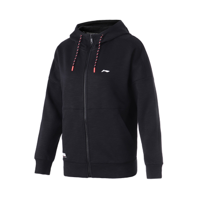 李宁卫衣女士新款训练系列开衫长袖连帽宽松冬季女装运动服