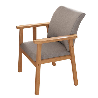 DXBG会客椅靠背椅办公座椅浅绿色+原木色 整体橡胶木