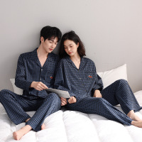 情侣睡衣女春秋冬季棉质长袖长裤氛围感一男一女男士家居服套装_680