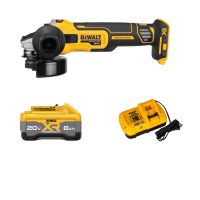 得伟20V锂电无刷125mm角磨机一电一充8.0电池DCG4051-8X1 套