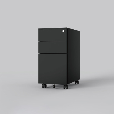 苏宁 质凡 活动柜钢制文件柜窄侧开黑色三抽/ZF-HDG022/300*500*600mm
