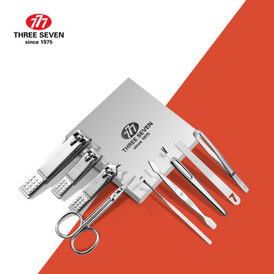 777指甲刀套装进口便携专用修剪美护工具套装 九件套NTS-8001灰色