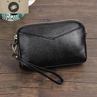 2020新款时尚牛皮女式手拿韩版简约真皮女士化妆包手提手机零钱包艾狄伊娃女手包