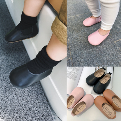 婴童装女宝宝春秋季女童小皮鞋单鞋侧边橡筋耐磨防滑学步鞋