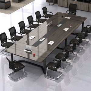 慧采云 办公家具钢架会议桌办公会议桌长桌现代简约办公室洽谈培训桌3m