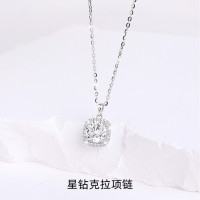 小方糖S999足银项链女轻奢小众设计锁骨链闪耀锆石吊坠项饰品批发