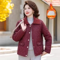 年女装冬季洋气加绒妈妈装外套冬时尚简约中老年女冬天衣服女