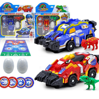 正版亿奇心奇暴龙战车2玩具升级豪华水晶版爆变机甲变形恐龙玩具铁甲狩猎者+爆焰毁灭者（2车+2恐龙+4币+2蛋）