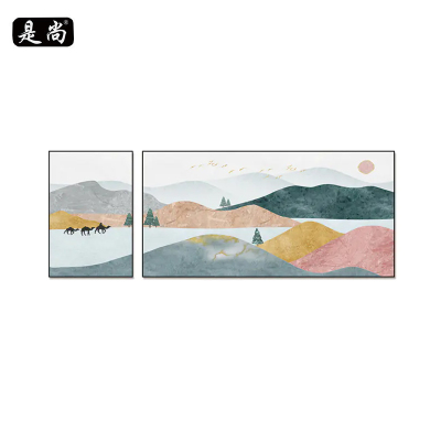 是尚 两联挂画 装饰画 组合画 含安装 40*60cm+60*120cm/套