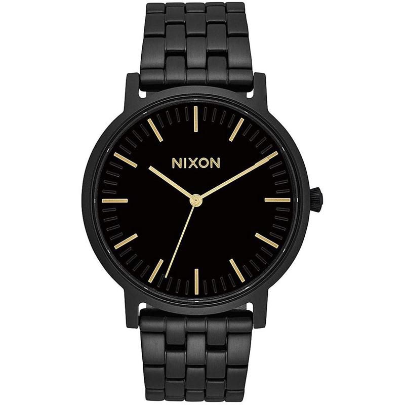 Nixon尼克松 圆形黑色手表大表盘男士石英手表学生表静音 A1057