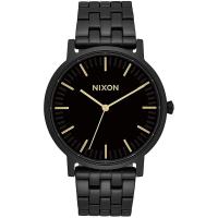 Nixon尼克松 圆形黑色手表大表盘男士石英手表学生表静音 A1057