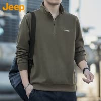 Jeep吉普品牌长袖t恤男士上衣2025年春季新款休闲运动卫衣男外套