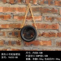 复古个性墙壁壁挂墙面装饰品咖啡服装店铺墙饰置物架仿真植物挂件 三维工匠 黄小号壁饰