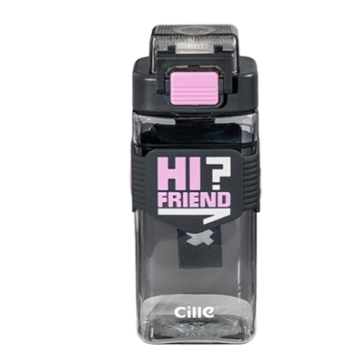 希乐塑料杯650ml大容量吸管防摔携带方便深灰XL2439