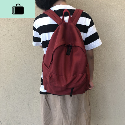 2019自制帆布双肩包百搭女日系简约旅行ins男女背包高中学生书包NEW LAKE女手包