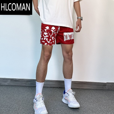 HLCOMAN美式短裤男夏季宽松网眼透气速干三分裤不过膝跑步训练运动篮球裤