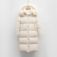 冬季新款长款过膝大被子连帽简约加厚保暖外套羽绒服女