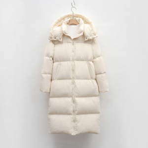 冬季新款长款过膝大被子连帽简约加厚保暖外套羽绒服女