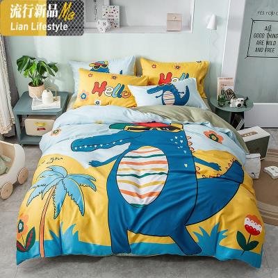 棉卡通床上四件套棉床笠男女孩儿童单双人1.5床单被套三件套 三维工匠